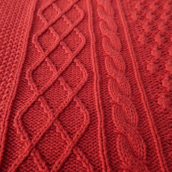 Talbots Woman 3DCable Knit Sweater Burnt Orange Oversized Ribbed Crewneck 3X - Picture 3 of 6